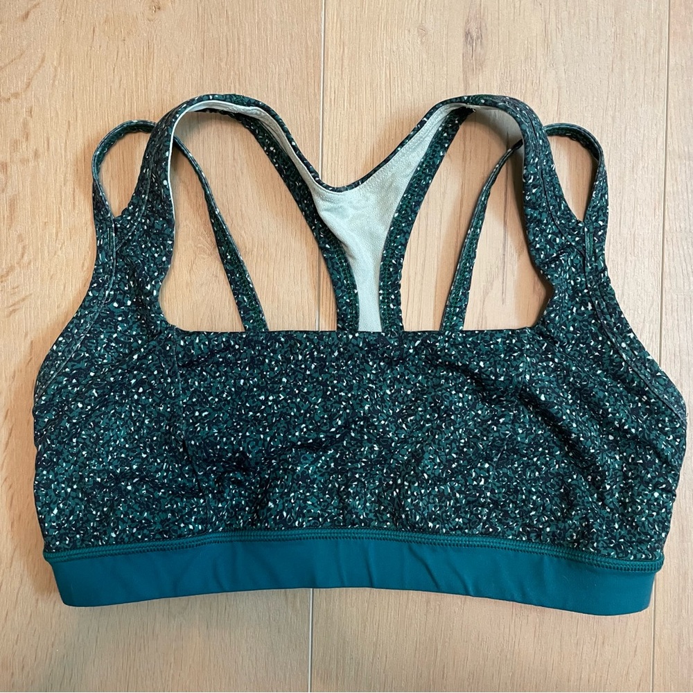 LULULEMON Forest Green Speckled Sports Bra